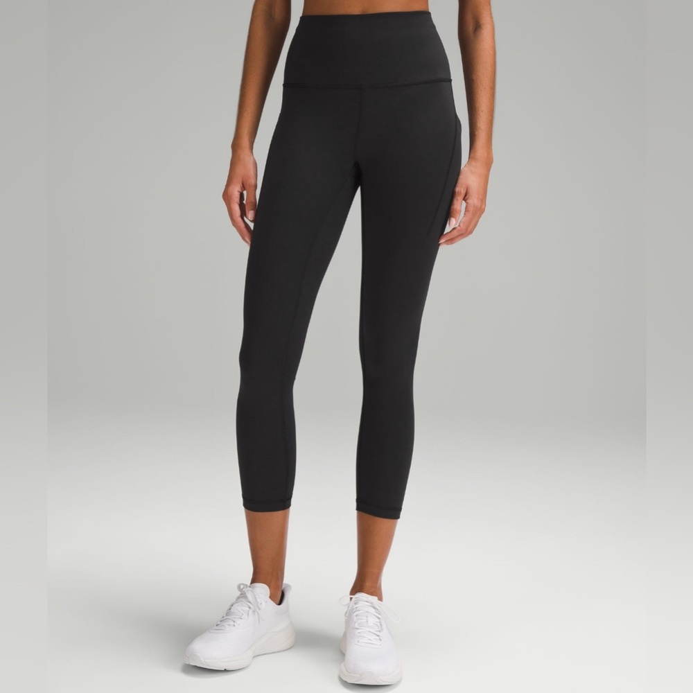 Lululemon black and grey camo capris.